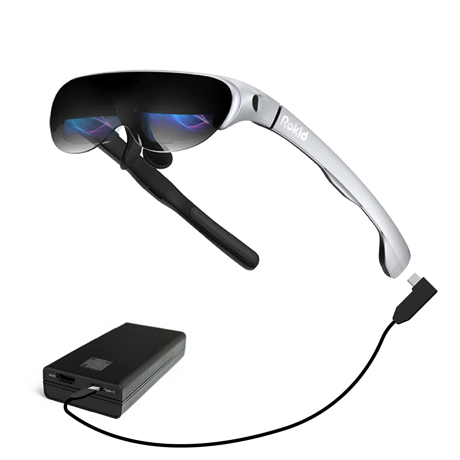 Rokid Air AR Glasses, Myopia Friendly Pocket-Sized Yet Massive Screen with 1080P OLED Dual Display, 43°FoV, 55PPD(Silver Glass&Wildless Adapter) - Walmart.com Rokid Air AR Glasses, Myopia Friendly Pocket-Sized Yet Massive Screen with 1080P OLED Dual Display, 43°FoV, 55PPD(Silver Glass&Wildless Adapter) - Walmart.com
