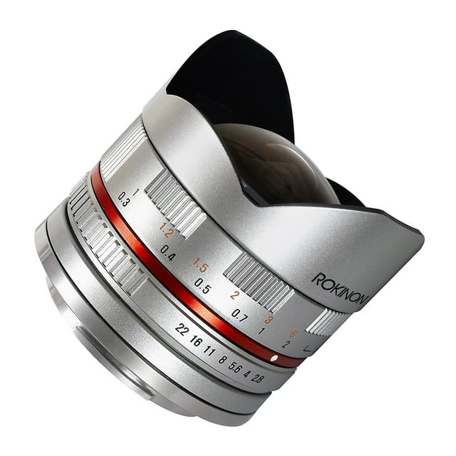 Rokinon 8mm F2.8 UMC Ultra Wide-Angle Fisheye Lens for Sony E-Mount, Silver