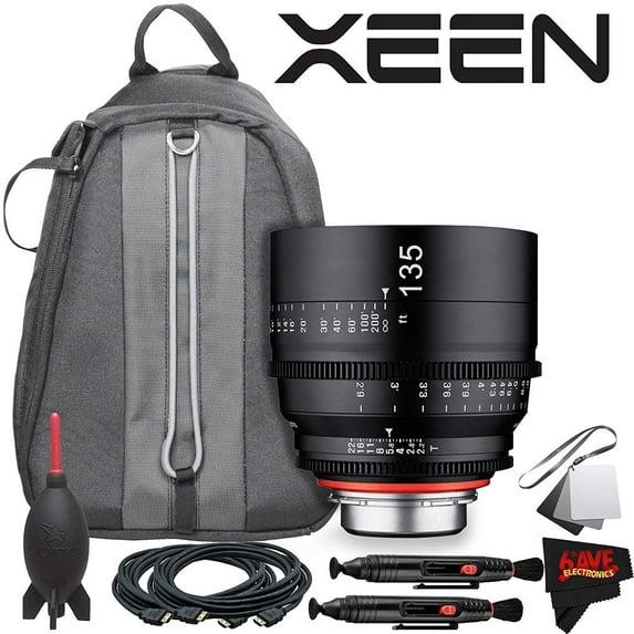 Rokinon Xeen 135mm T2.2 Lens with PL Mount with Professional Lens Backpack and Accessories