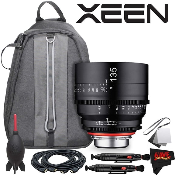 Rokinon Xeen 135mm T2.2 Lens with PL Mount with Professional Lens Backpack and Accessories