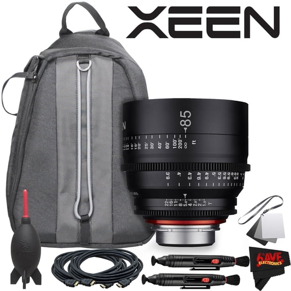 Rokinon Xeen 85mm T1.5 Lens for PL Mount with Professional Lens Backpack and Accessories
