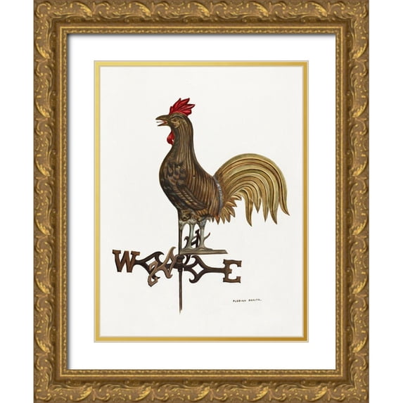 Rokita, Florian 15x18 Gold Ornate Wood Framed with Double Matting Museum Art Print Titled - Weathercock