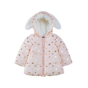 ROKKA & ROLLA Rokka&Rolla Baby Girls' Infant Fleece Puffer Jacket -Toddler Warm Winter Coat, Sizes 6-24M