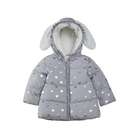 Rokka&Rolla Baby Girls' Infant Fleece Puffer Jacket -Toddler Warm Winter Coat, Sizes 6-24M