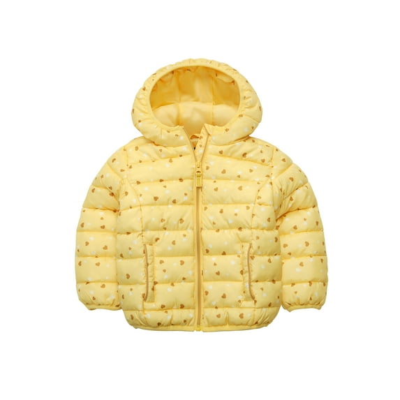 Rokka&Rolla Baby Girls' Light Puffer Jacket Toddler Winter Coat, Sizes 18M-4T