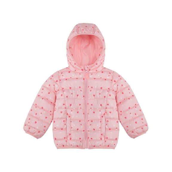 Rokka&Rolla Baby Girls' Light Puffer Jacket Toddler Winter Coat, Sizes 18M-4T