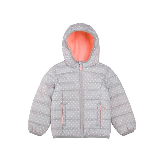Rokka&Rolla Baby Girls' Light Puffer Jacket Toddler Winter Coat, Sizes 18M-4T