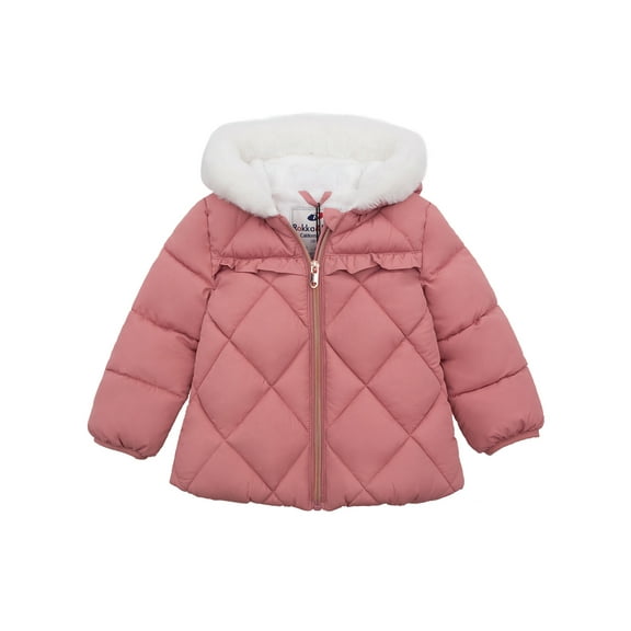 Rokka&Rolla Baby Girls' Puffer Jacket Toddler Winter Coat, Sizes 6-24M