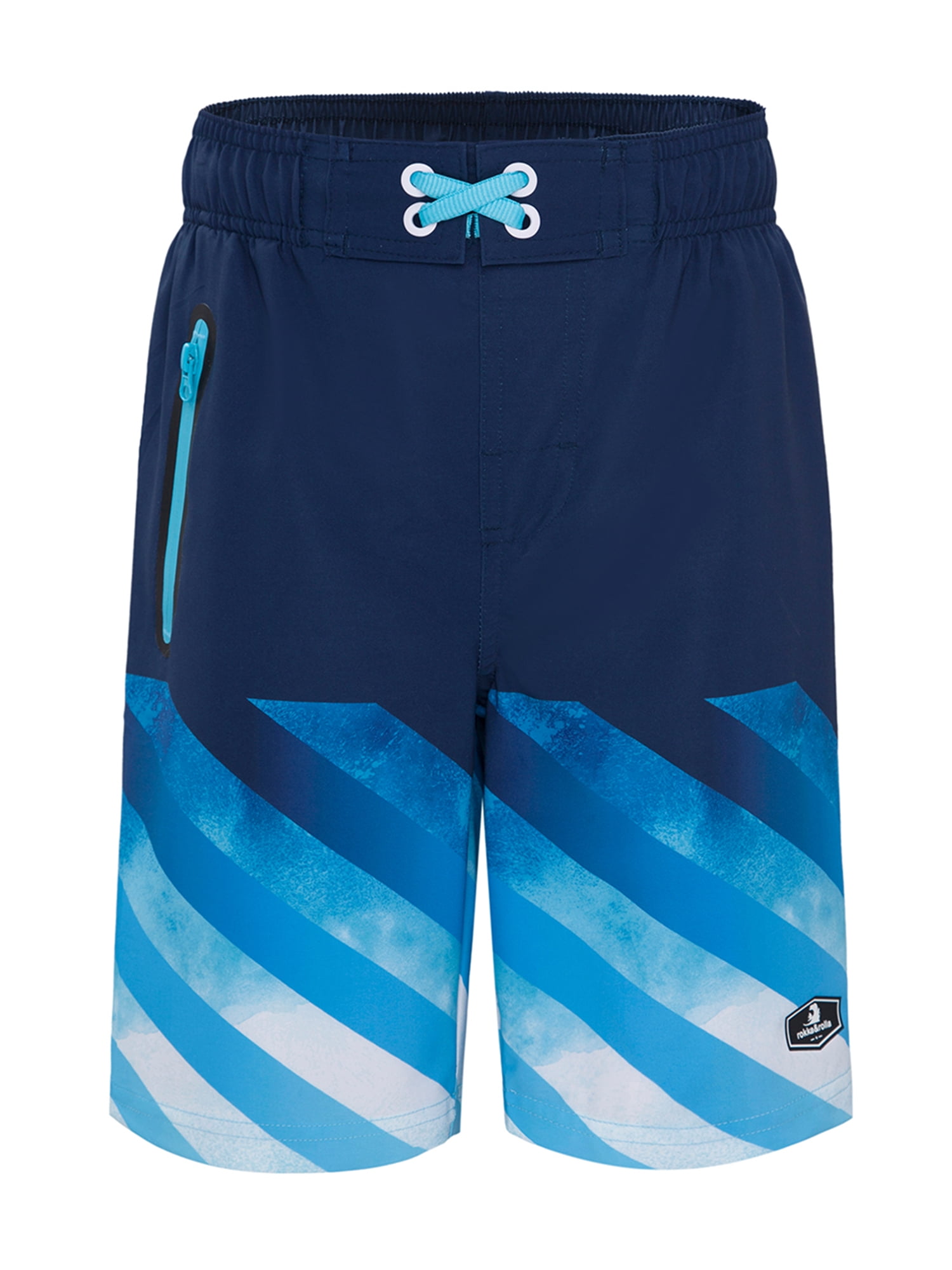 Rokka&Rolla Boys' Quick Dry Board Shorts Mesh Lined Swim Trunks, UPF 50+, Sizes 4-18