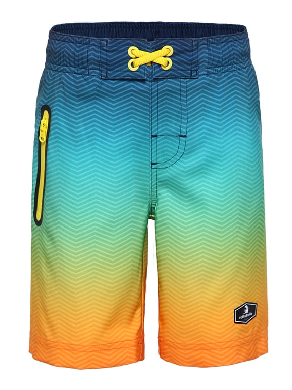 Rokka&Rolla Boys' Quick Dry Board Shorts Mesh Lined Swim Trunks, UPF 50+, Sizes 4-18