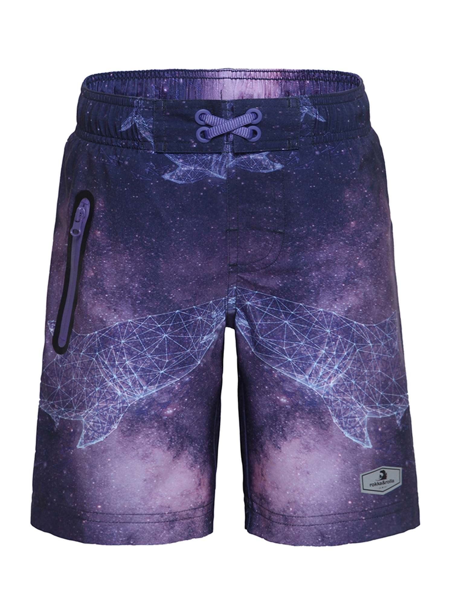Rokka&Rolla Boys' Quick Dry Board Shorts Mesh Lined Swim Trunks, UPF 50+, Sizes 4-18