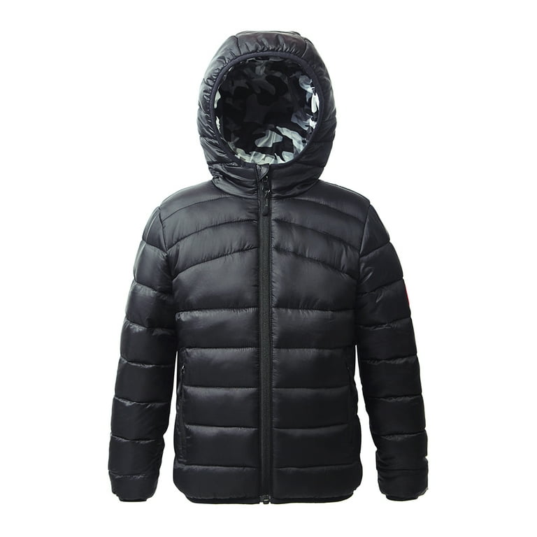  Rokka&Rolla Boys' Reversible Lightweight Puffer Jacket Hooded  Water-Resistant Winter Coat: Clothing, Shoes & Jewelry