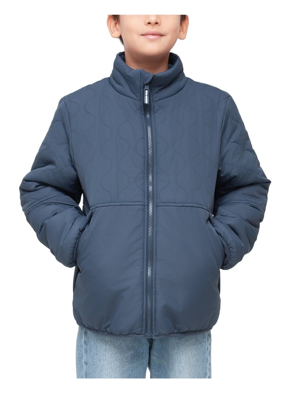 Rokka&Rolla Boys' Reversible Quilted Jacket Fleece Lined Puffer Coat
