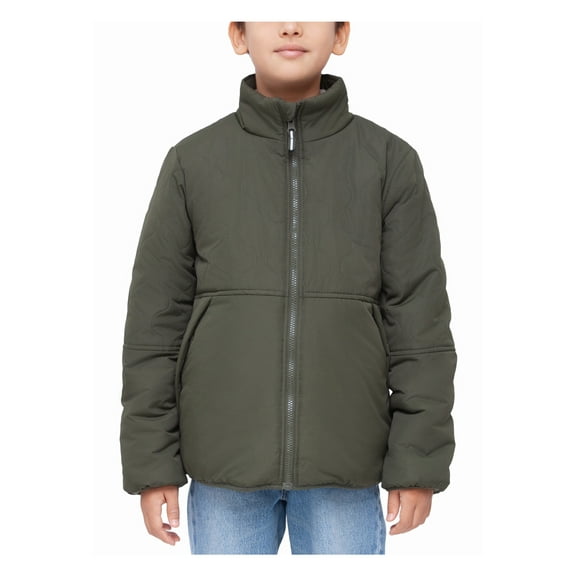 Rokka&Rolla Boys' Reversible Quilted Jacket Fleece Lined Puffer Coat