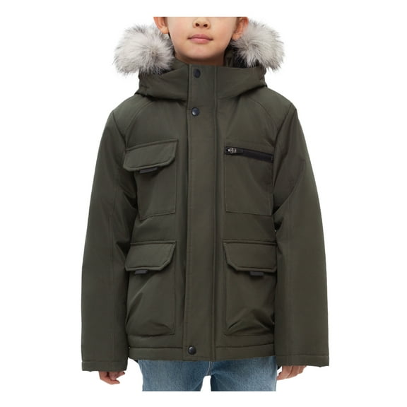Rokka&Rolla Boys' Ripstop Hooded Parka Jacket Fleece Lined Winter Coat