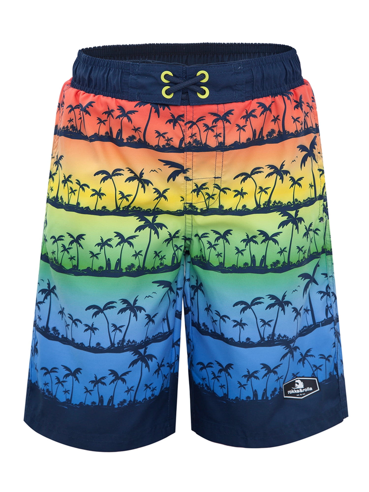 Rokka&Rolla Boys' Swim Trunks with Mesh Lining, UPF 50+ Sizes 4-18