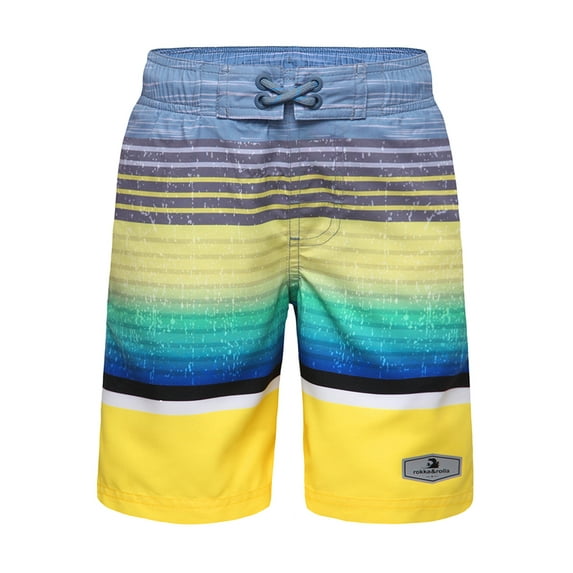 Rokka&Rolla Boys' Swim Trunks with Mesh Lining, UPF 50+ Sizes 4-18