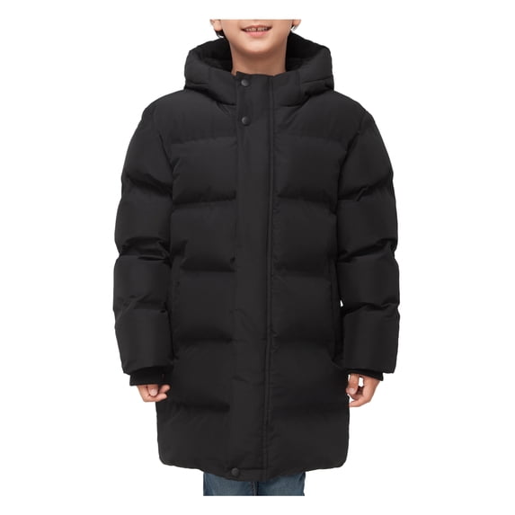 Rokka&Rolla Boys' Thigh Length Puffer Coat Seamless Borg Lined Jacket