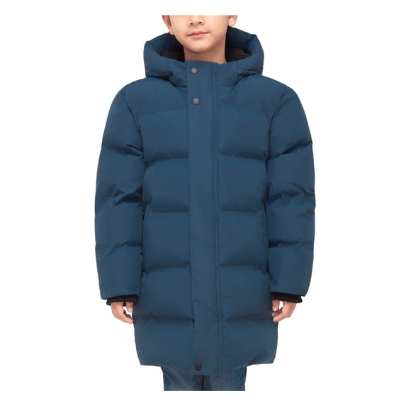 Rokka&Rolla Boys' Thigh Length Puffer Coat Seamless Borg Lined Jacket
