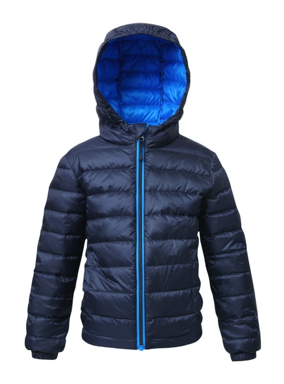 Rokka&Rolla Boys' Ultra-Light REAL DOWN Jacket Packable Puffer Coat, Sizes 3T-16
