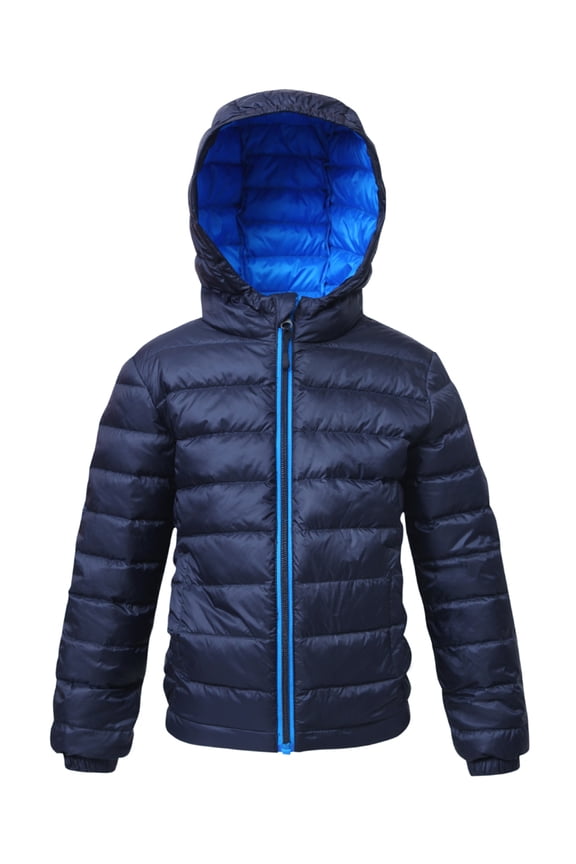 Rokka&Rolla Boys' Ultra-Light REAL DOWN Jacket Packable Puffer Coat, Sizes 3T-16