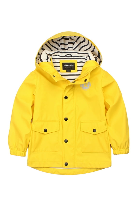 Rokka&Rolla Boys' Waterproof Rain Coats Rubberized Jackets, Sizes 4-12