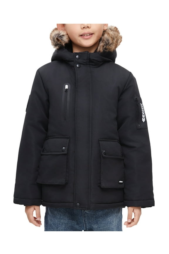 Rokka&Rolla Boys' Winter Coat with Fleece Hood Parka Jacket, Sizes 4-18