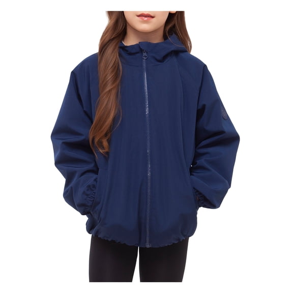 Rokka&Rolla Girls' Bubble Hem Transitional Jacket Fleece Lined Windbreaker