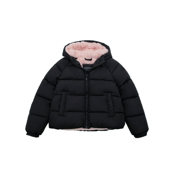 Rokka&Rolla Girls' Heavy Puffer Jacket Sherpa Lined Winter Coat, Sizes 4-16