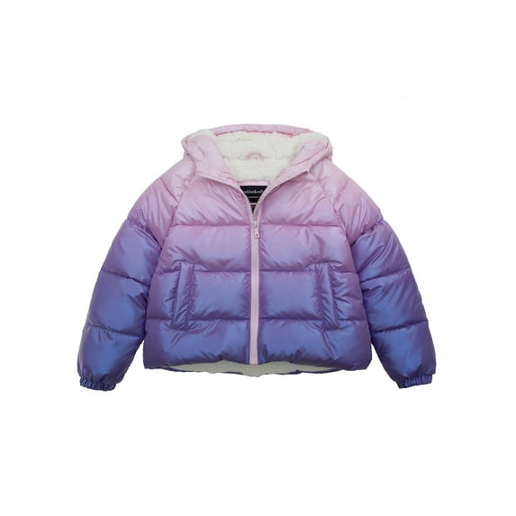 Rokka&Rolla Girls' Heavy Puffer Jacket Sherpa Lined Winter Coat, Sizes 4-16