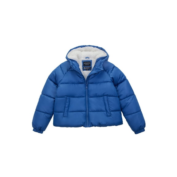 Rokka&Rolla Girls' Heavy Puffer Jacket Sherpa Lined Winter Coat, Sizes 4-16