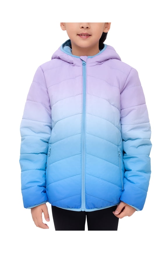 Rokka&Rolla Girls' Reversible Jacket Fleece Lined Puffer Coat