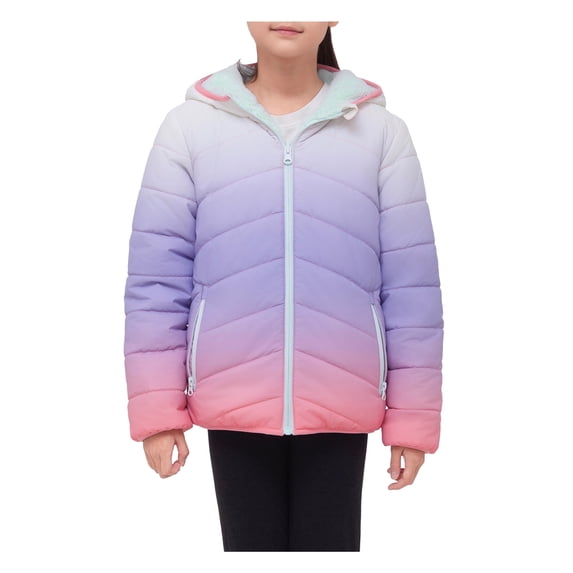 Rokka&Rolla Girls' Reversible Jacket Fleece Lined Puffer Coat
