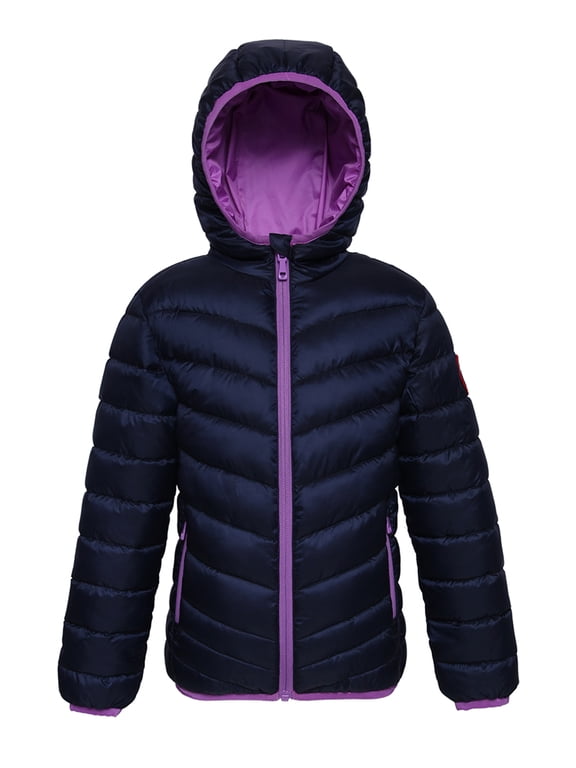 Rokka&Rolla Girls' Reversible Light Puffer Jacket Coat, Sizes 4-18