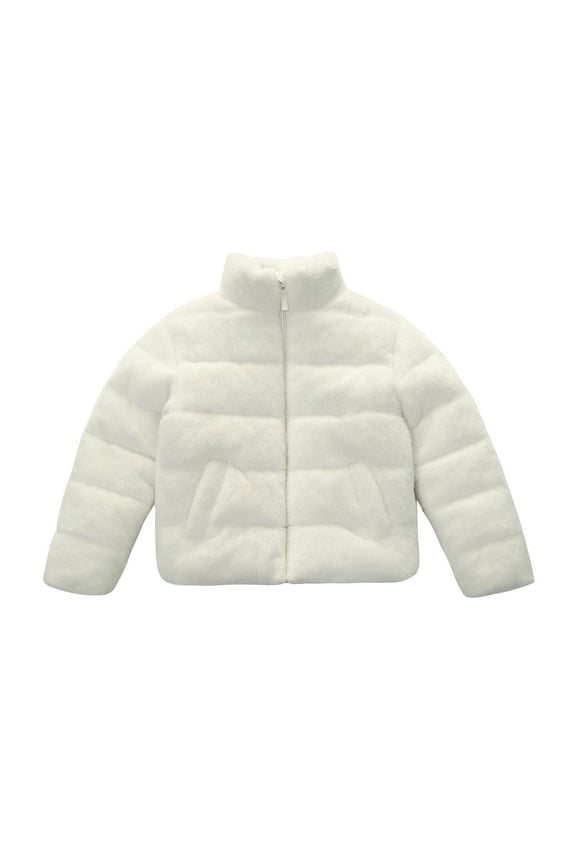 Rokka&Rolla Girls' Snow Angel Sherpa Coat Faux Fur Puffer Jacket, Sizes 4-16