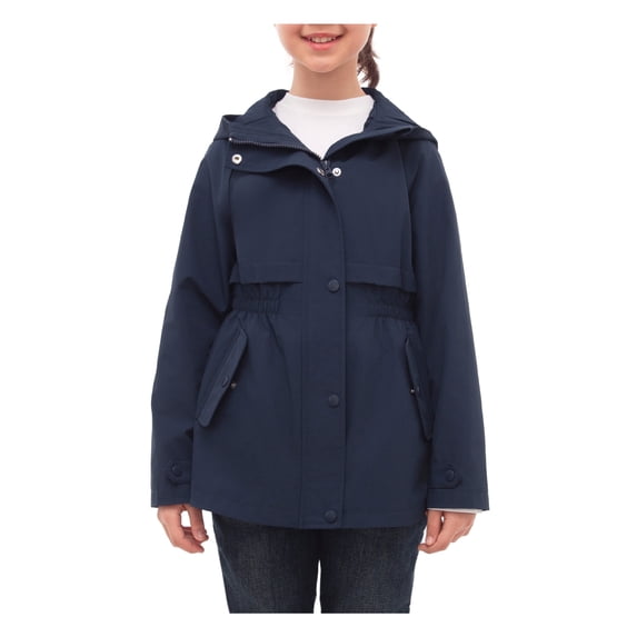 Rokka&Rolla Girls' Solid Trench Coat Windbreaker Jacket
