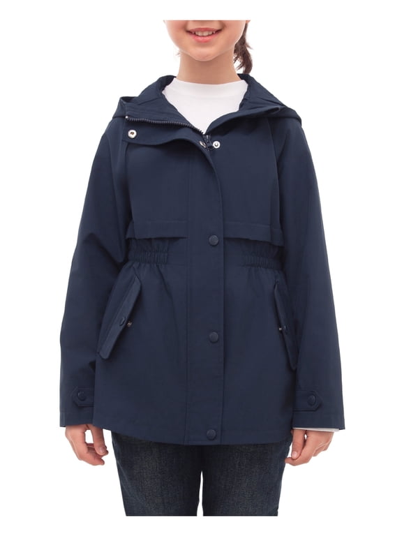 Rokka&Rolla Girls' Solid Trench Coat Windbreaker Jacket