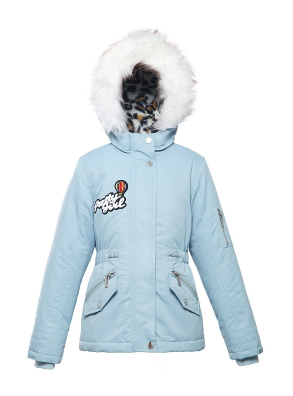 Rokka&Rolla Girls' Winter Coat with Faux Fur Hood Parka Jacket, Sizes 4-16