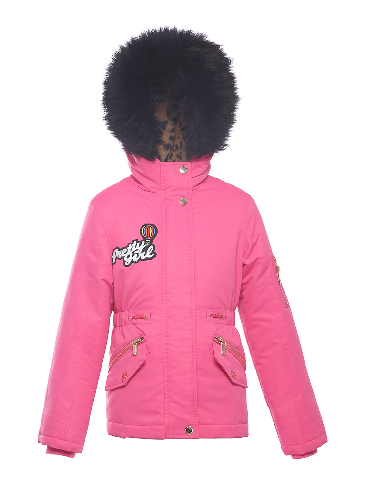 Rokka Rolla Girls Winter Coat with Faux Fur Hood Parka Jacket