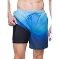 thumbnail image 1 of Rokka&Rolla Men's 7'' Tie Dye Swim Shorts with Compression Liner, 1 of 13