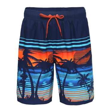 Rokka&Rolla Men's 8" Mesh Lined Swim Trunks, up to Size 2XL