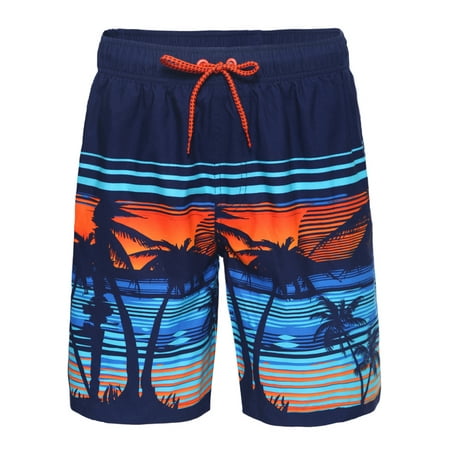Rokka&Rolla Men's 8" Mesh Lined Swim Trunks, up to Size 2XL