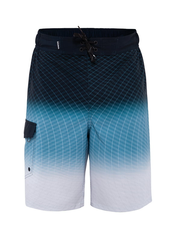 Rokka&Rolla Men's 9" NO Mesh Liner Board Shorts Elastic Waist Quick Dry Swim Trunks, up to Size 2XL
