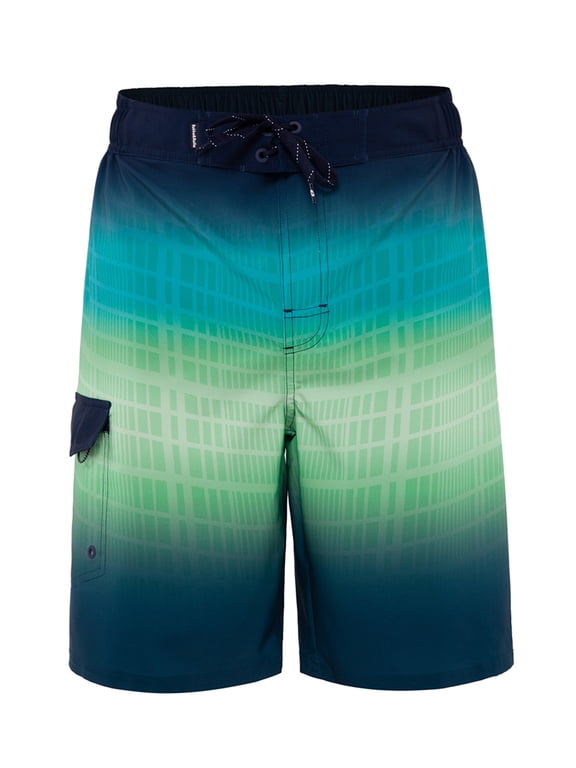 Rokka&Rolla Men's 9" NO Mesh Liner Board Shorts Elastic Waist Quick Dry Swim Trunks, up to Size 2XL