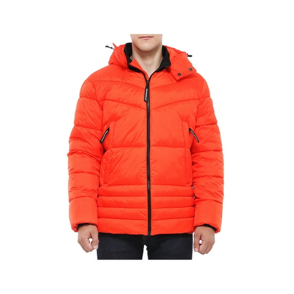 Rokka&Rolla Men's Heavyweight Hooded Puffer Jacket Bubble Coat