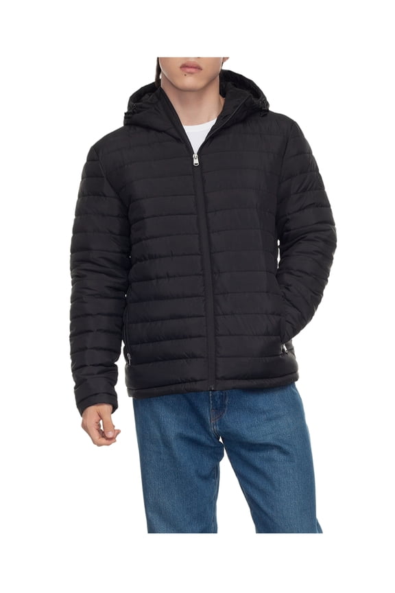 Rokka&Rolla Men's Midweight Puffer Jacket Hooded Coat