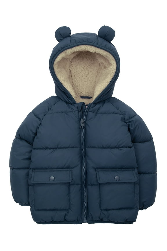 Rokka&Rolla Toddler Baby Boys' Borg Lined Puffer Coat Infant Jacket