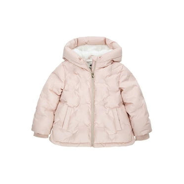 Rokka&Rolla Toddler Baby Girls' Heart Pattern Fleece Lined Coat Kids' Puffer Jacket