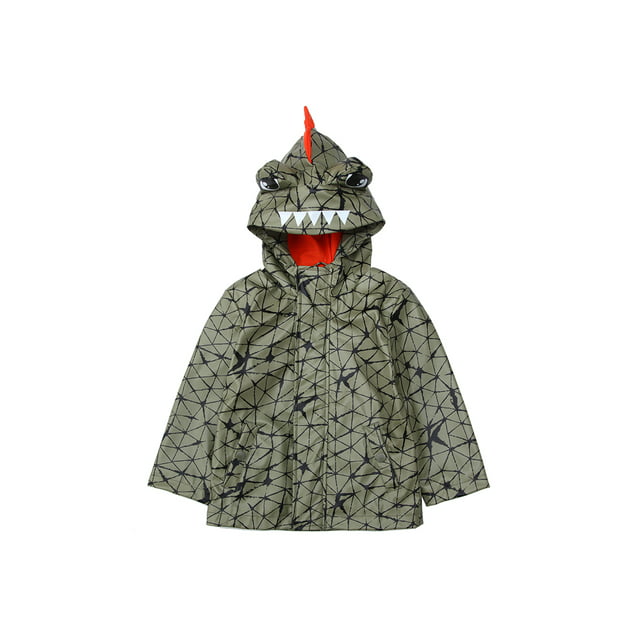 Rokka&Rolla Toddler Boys' Rain Coats Dinosaur Jackets, Sizes 2T-7