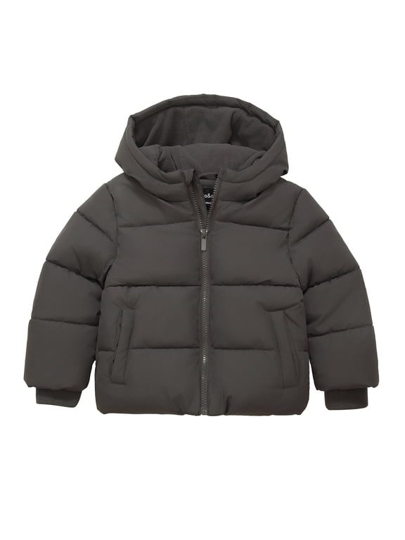Rokka&Rolla Toddler Boys' Ripstop Winter Coat Kids' Fleece Lined Jacket
